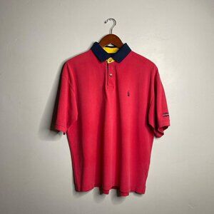 90’s vintage red Nautica polo shirt size xl